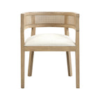 Chaises de salle à manger en bois d'hévéa de style fermier avec dossier en cannage