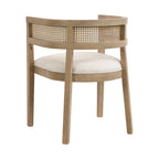 Chaises de salle à manger en bois d'hévéa de style fermier avec dossier en cannage