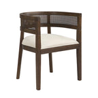Chaises de salle à manger en bois d'hévéa de style fermier avec dossier en cannage