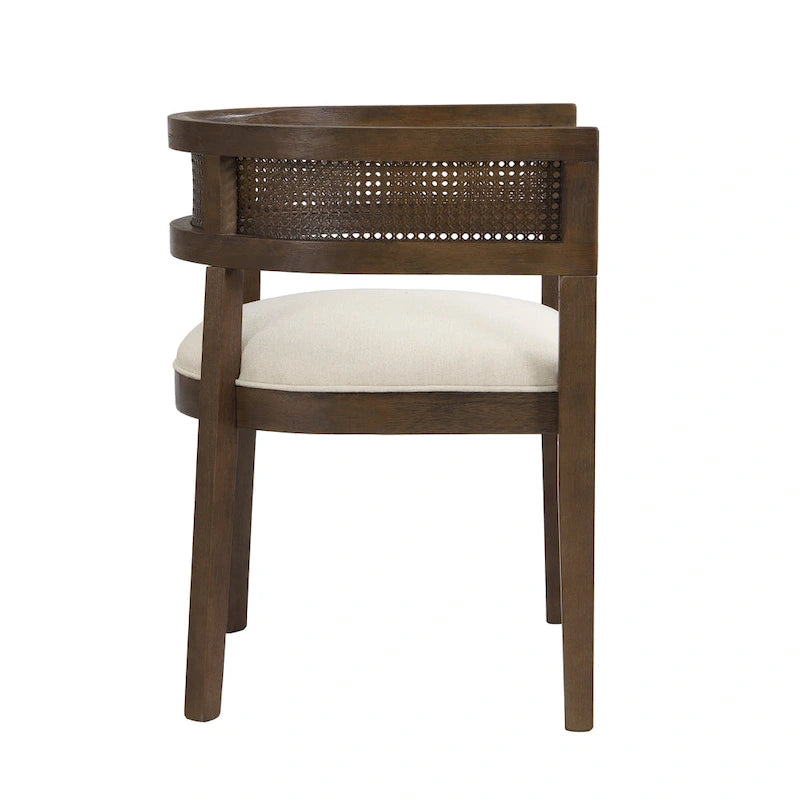 Chaises de salle à manger en bois d'hévéa de style fermier avec dossier en cannage