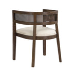 Chaises de salle à manger en bois d'hévéa de style fermier avec dossier en cannage