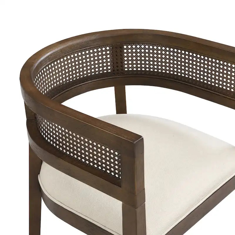 Chaises de salle à manger en bois d'hévéa de style fermier avec dossier en cannage