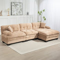 120.87 Canapé sectionnel convertible en L en chenille avec pouf