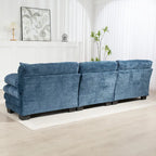 120.87 Canapé sectionnel convertible en L en chenille avec pouf
