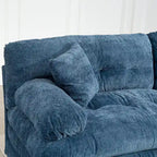 120.87 Canapé sectionnel convertible en L en chenille avec pouf