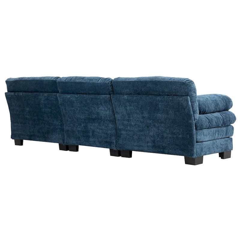 120.87 Canapé sectionnel convertible en L en chenille avec pouf