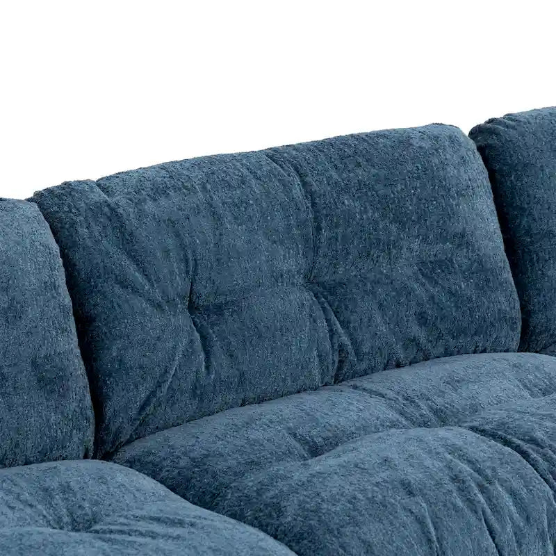 120.87 Canapé sectionnel convertible en L en chenille avec pouf