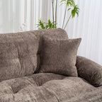 120.87 Canapé sectionnel convertible en L en chenille avec pouf