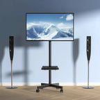 TV Stand Mobile Cart for 23-60 TVs with Wheels & A Tray - 62 inches