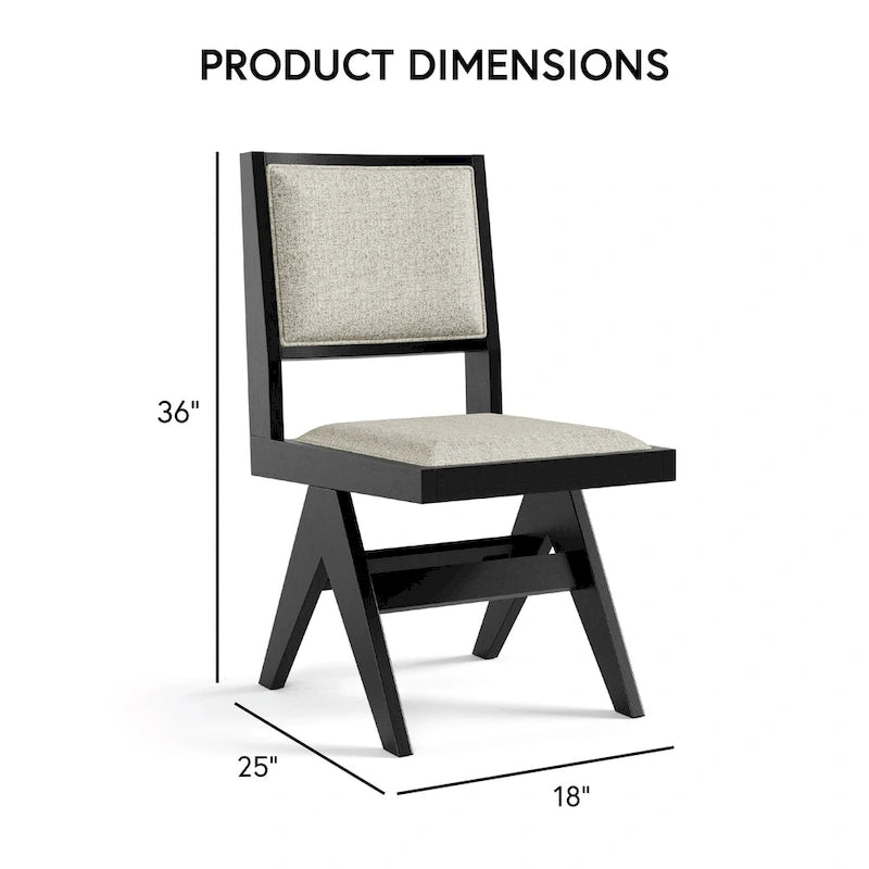 Ensemble table et chaises de salle à manger modernes 7 pièces en bois massif noir