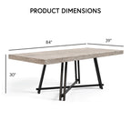 Ensemble table et chaises de salle à manger modernes 7 pièces en bois massif noir