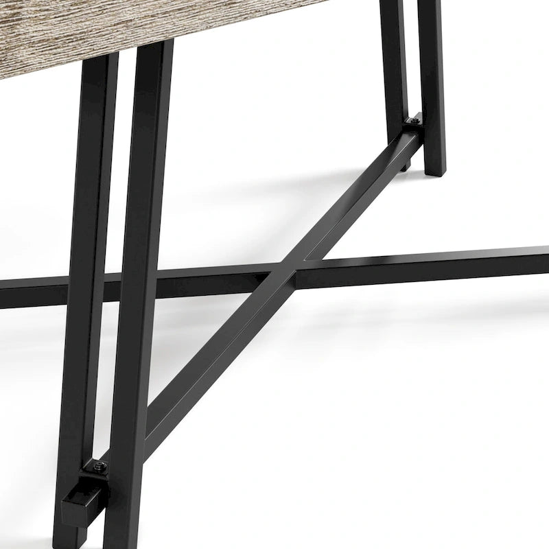 Ensemble table et chaises de salle à manger modernes 7 pièces en bois massif noir