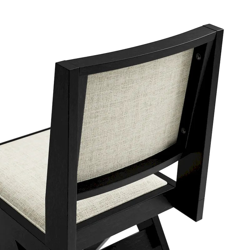 Ensemble table et chaises de salle à manger modernes 7 pièces en bois massif noir