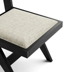 Ensemble table et chaises de salle à manger modernes 7 pièces en bois massif noir