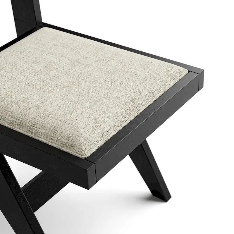 Ensemble table et chaises de salle à manger modernes 7 pièces en bois massif noir