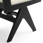 Ensemble table et chaises de salle à manger modernes 7 pièces en bois massif noir