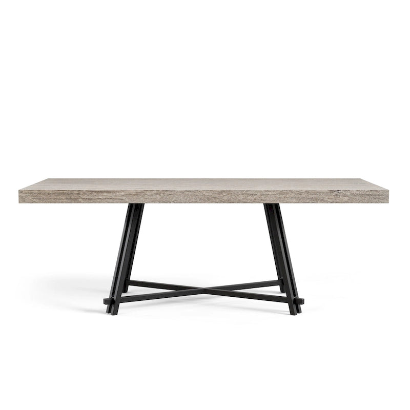 Ensemble table et chaises de salle à manger modernes 7 pièces en bois massif noir