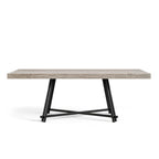 Ensemble table et chaises de salle à manger modernes 7 pièces en bois massif noir