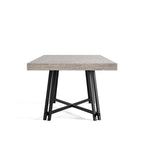 Ensemble table et chaises de salle à manger modernes 7 pièces en bois massif noir