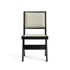 Ensemble table et chaises de salle à manger modernes 7 pièces en bois massif noir