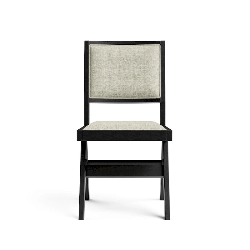Ensemble table et chaises de salle à manger modernes 7 pièces en bois massif noir