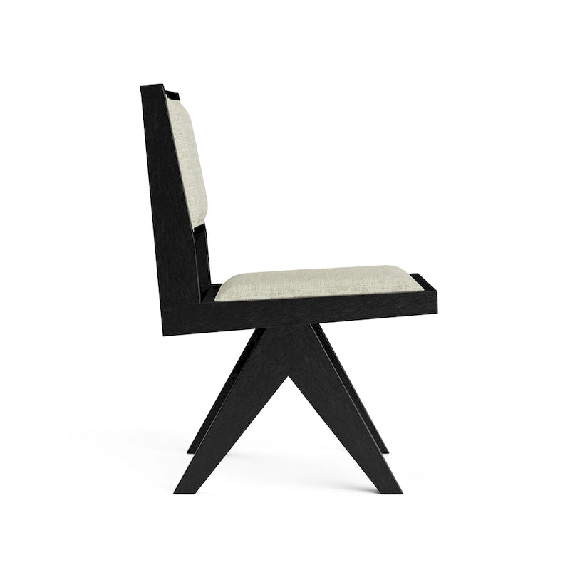 Ensemble table et chaises de salle à manger modernes 7 pièces en bois massif noir