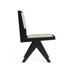 Ensemble table et chaises de salle à manger modernes 7 pièces en bois massif noir