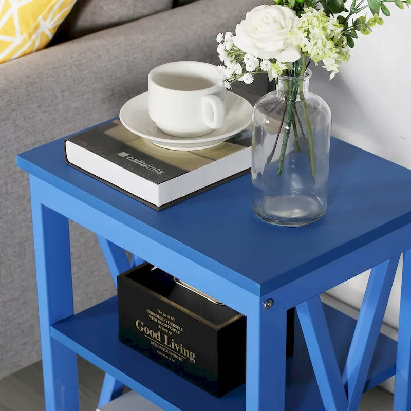 Table de chevet moderne avec 3 étagères de rangement