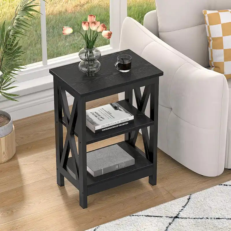 Table de chevet moderne avec 3 étagères de rangement