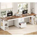 Bureau informatique 96,5 cm 3 tiroirs pour bureau à domicile 8 étagères ouvertes