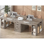 Bureau informatique 96,5 cm 3 tiroirs pour bureau à domicile 8 étagères ouvertes