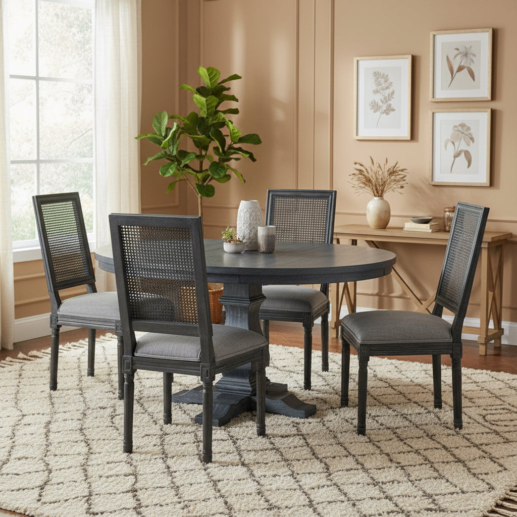 Pampas Wood and Cane Dining Set by Christopher Knight Home