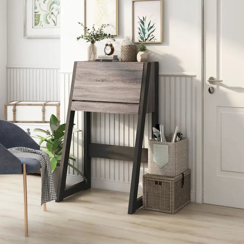 Bureau informatique compact contemporain en bois de 26 pouces