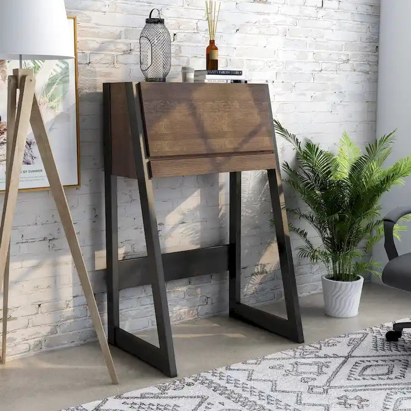Bureau informatique compact contemporain en bois de 26 pouces