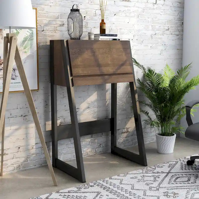 Bureau informatique compact contemporain en bois de 26 pouces