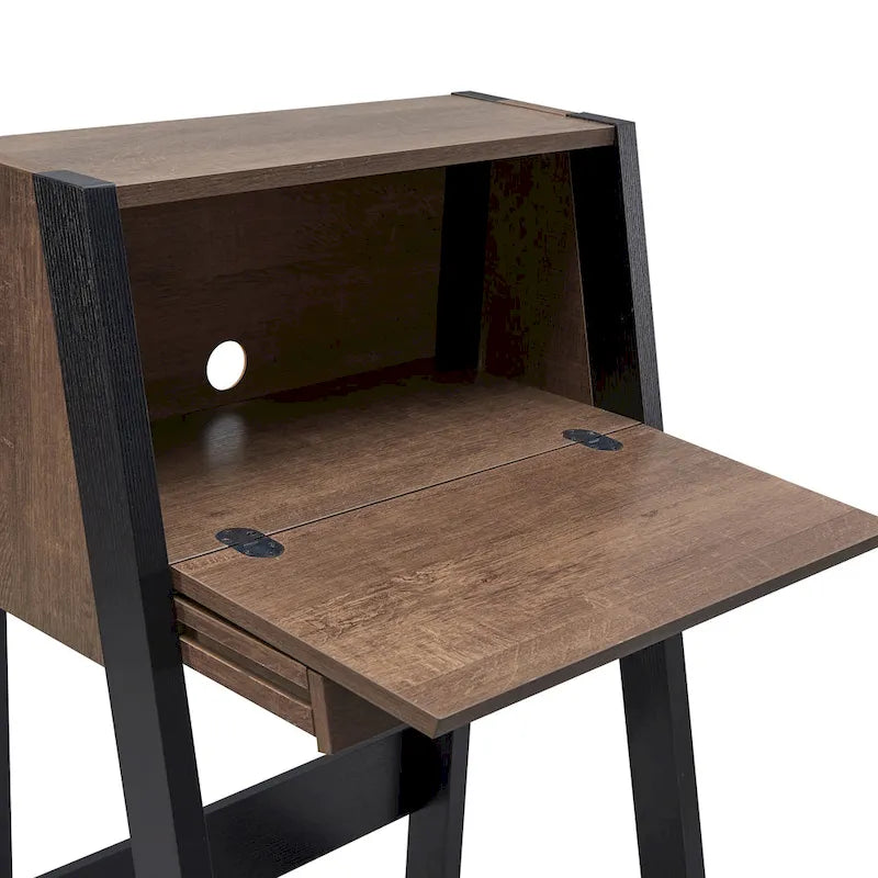 Bureau informatique compact contemporain en bois de 26 pouces
