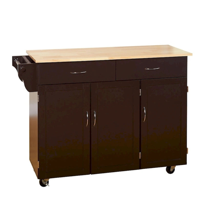 Desserte de cuisine Addie Simple Living avec plateau en bois