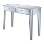 Bureau et console à 2 tiroirs miroirs dorés