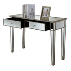Bureau et console à 2 tiroirs miroirs dorés