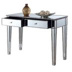 Bureau et console à 2 tiroirs miroirs dorés