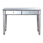 Bureau et console à 2 tiroirs miroirs dorés