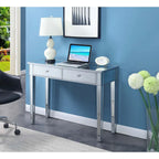 Bureau et console à 2 tiroirs miroirs dorés