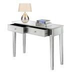 Bureau et console à 2 tiroirs miroirs dorés
