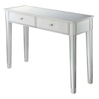Bureau et console à 2 tiroirs miroirs dorés