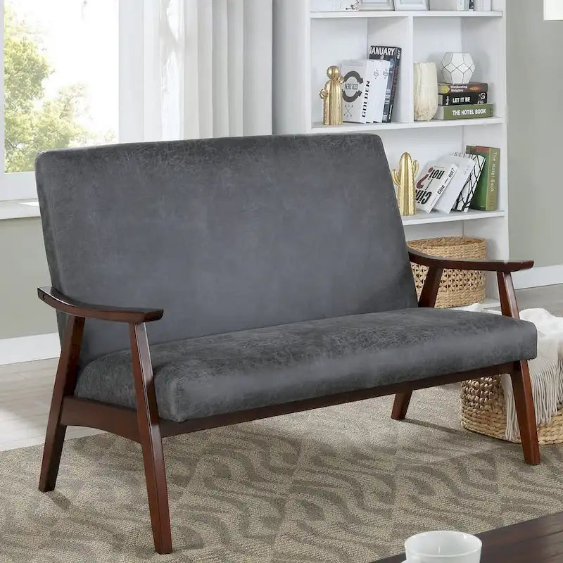 Banc Loveseat en Faux Cuir Contemporain