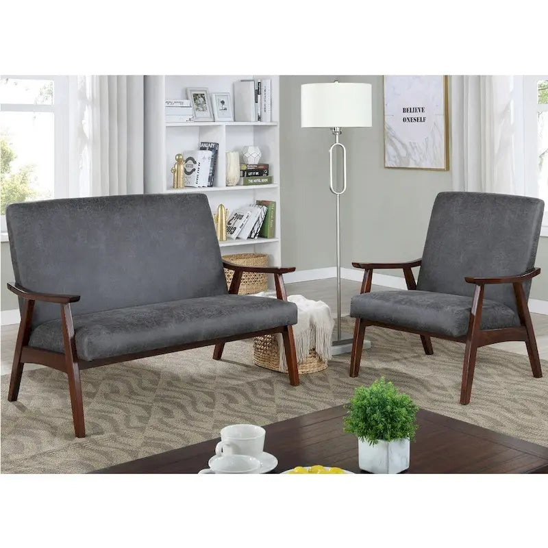 Banc Loveseat en Faux Cuir Contemporain