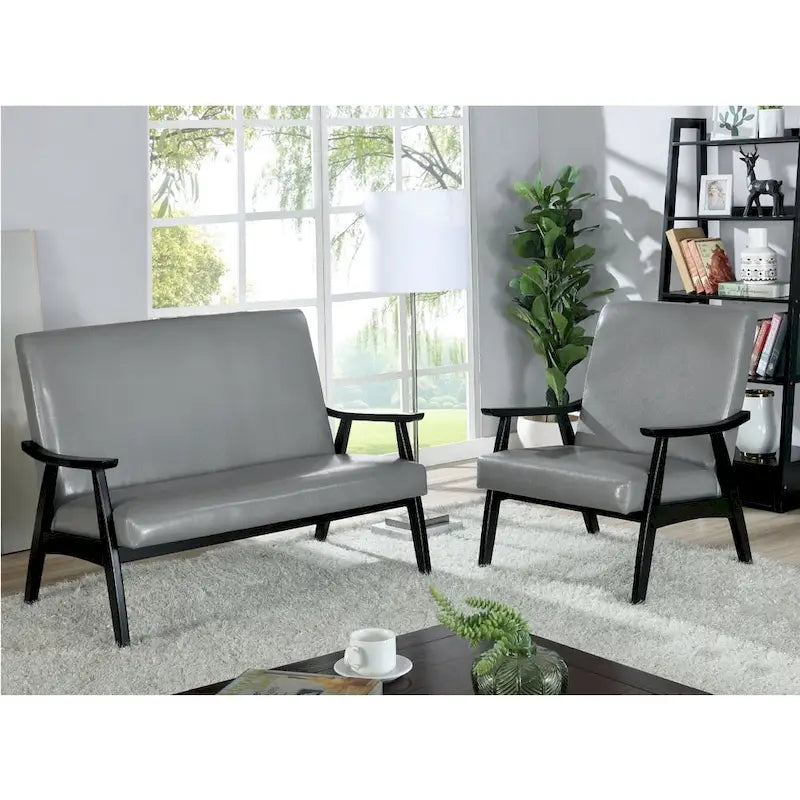 Banc Loveseat en Faux Cuir Contemporain