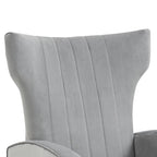 Fauteuil d'appoint dossier haut en velours avec pieds en métal pour salon