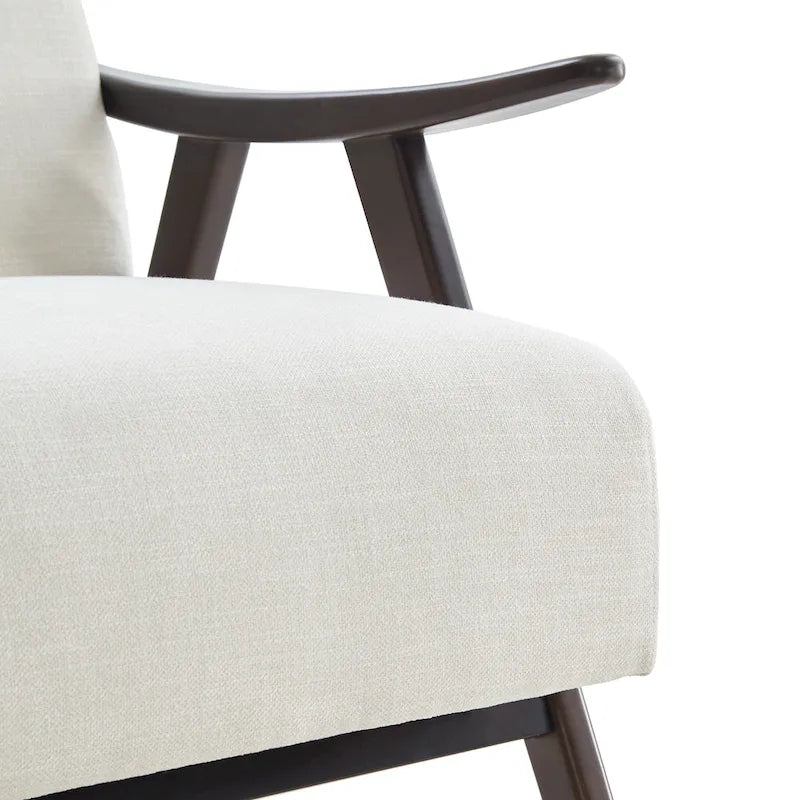 Fauteuil et repose-pieds en tissu bouclé de style Mid-Century Modern pour salon, chambre à coucher