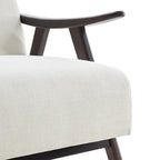 Fauteuil et repose-pieds en tissu bouclé de style Mid-Century Modern pour salon, chambre à coucher